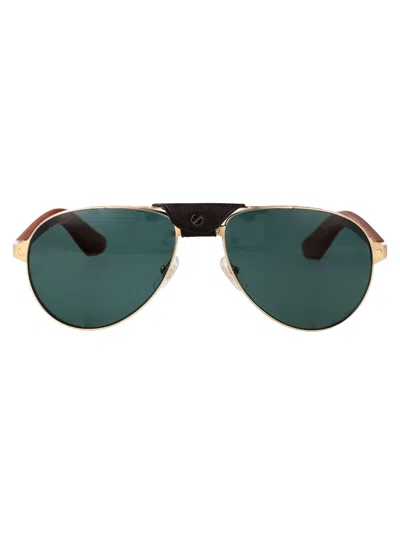 Cartier Eyewear In Gold Brown Green