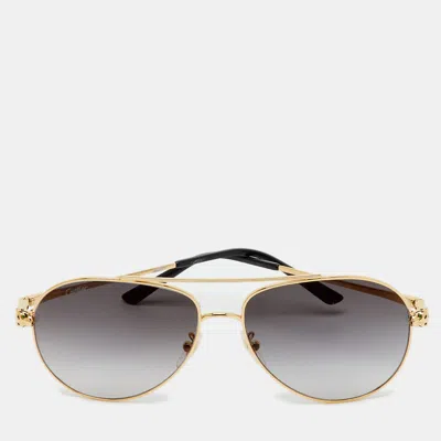 Pre-owned Cartier Aviator Sunglasses In Gray