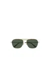 Cartier Santos Brushed Pilot Frame Sunglasses In Green