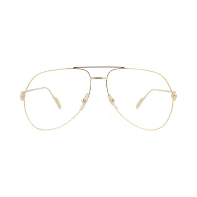 Pre-owned Cartier Aviator-frame Metal Optical Frames 'gold/shiny Transparent' | Men's Size Onesize