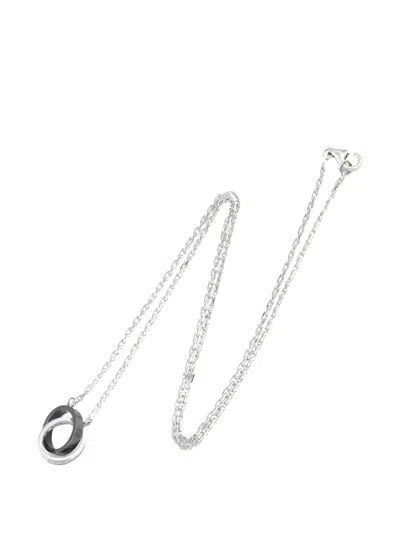 Pre-owned Cartier Baby Love Diamond Necklace In Silver