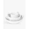 Cartier Porcelain White Baby Panther Three-piece Porcelain Crockery Set In White