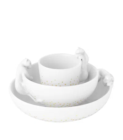 Cartier Baby Panthère 3-piece Crockery Set In White