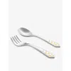 Cartier Silver Baby Panthère Porcelain Cutlery Set In Silver