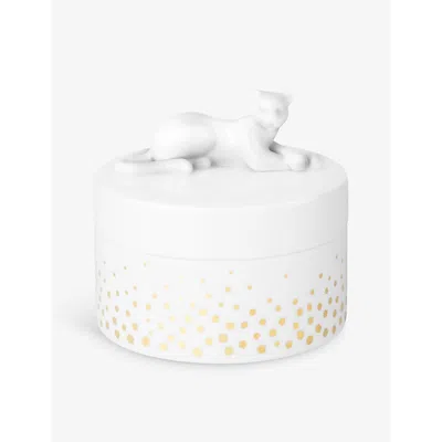 Cartier Baby Panthère Porcelain Small Box 9cm In White
