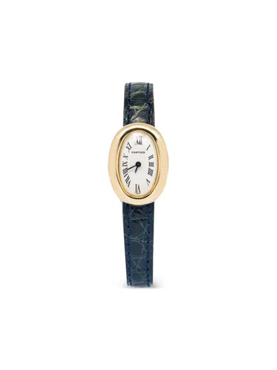 Pre-owned Cartier Baignoire 18mm In Yellow