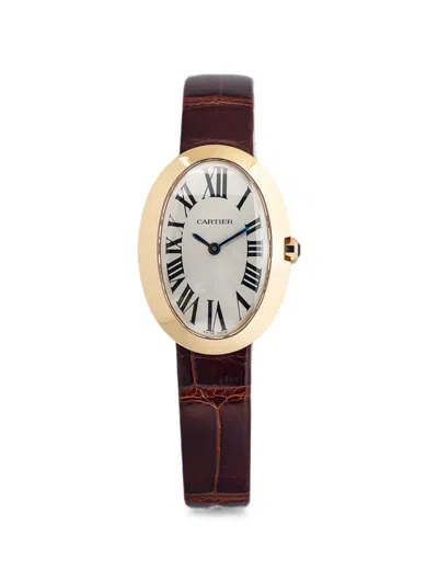 Pre-owned Cartier Baignoire 23mm Watch In White