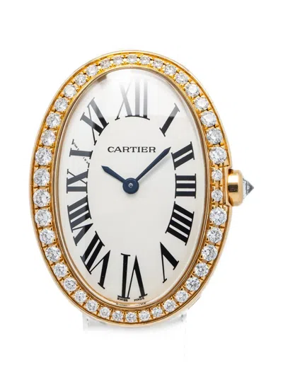 Pre-owned Cartier Baignoire 31.6mm Watch In White