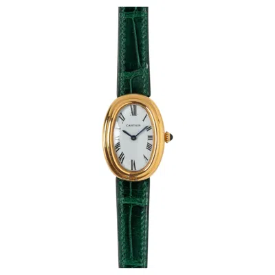 Pre-owned Cartier Baignoire 78094 Double Step Pointed Paris Dial 18k Yg 1970s In Multi