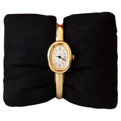 Pre-owned Cartier Baignoire Mini 18k Yellow Gold Bangle Watch 17