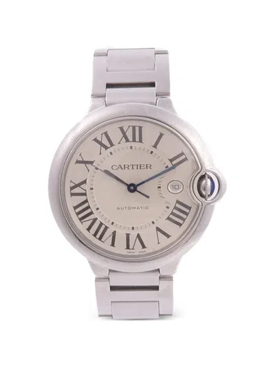 Pre-owned Cartier Ballon Bleu 42mm Watch In Neutral