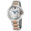 CARTIER CARTIER BALLON BLEU AUTOMATIC DIAMOND ROSE GOLD AND STAINLESS STEEL LADIES WATCH WE902044