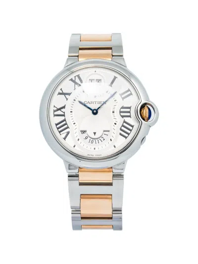 Pre-owned Cartier Ballon Bleu Date Window 36mm Watch In Silver