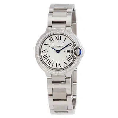 Pre-owned Cartier Ballon Bleu De  Quartz Diamond Ladies Watch Crw4bb0030