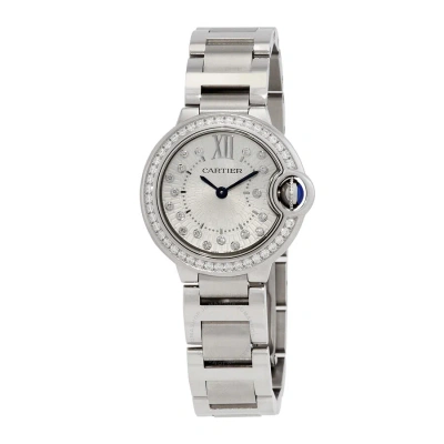 Cartier Ballon Bleu De  Quartz Diamond Silver Dial Ladies Watch W4bb0034 In Metallic