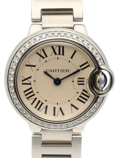 Pre-owned Cartier Ballon Bleu Diamond 29mm Watch In Neutral