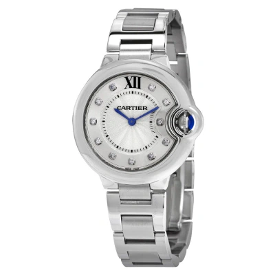 Cartier Ballon Bleu Quartz Diamond Silver Dial Ladies Watch W4bb0020 In Neutral