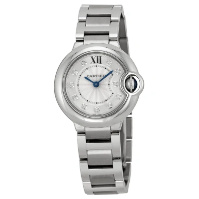Cartier Ballon Bleu Silver Diamond Dial Ladies Watch We902073 In White