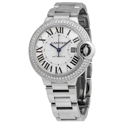Cartier Ballon Bleu Silver Guilloche Opaline Dial  Watch We902065 In Metallic