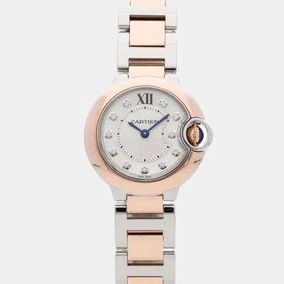 Pre-owned Cartier Ballon Bleu W3bb0005 28 Mm In Silver