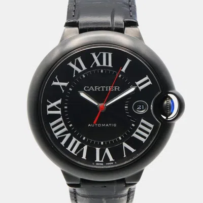 Pre-owned Cartier Ballon Bleu Wsbb0015 Black Stainless Steel Automatic Women Wristwatch 42mm