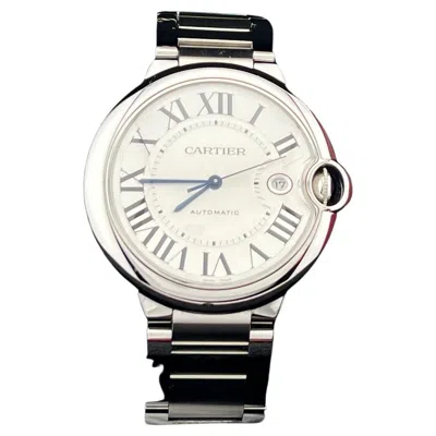 Pre-owned Cartier Ballon Bleu Wsbb0049 Ref 3765 42mm Silver Dial Stainless Steel Box Paper In Multi