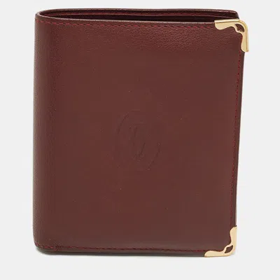 Pre-owned Cartier Bifold Wallet In Red