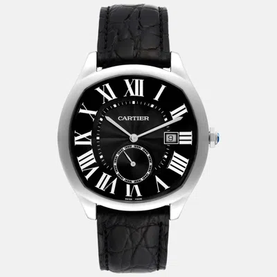 Pre-owned Cartier Black Dial Steel Men's Watch 40 Mm