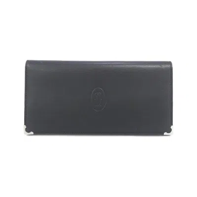Pre-owned Cartier Black Leather Bill Wallet (bi-fold) ()
