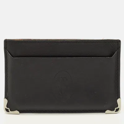 Pre-owned Cartier Black Leather Card Holder