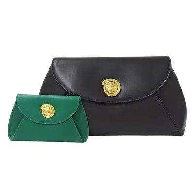 Pre-owned Cartier Black Leather Clutch Bag Handbag ()