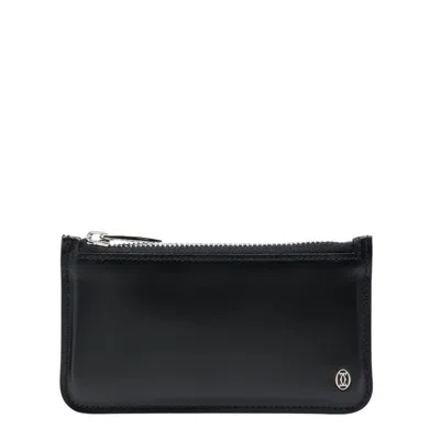 Pre-owned Cartier Black Leather Coin Purse/coin Case ()