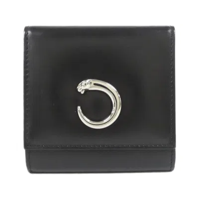Pre-owned Cartier Black Leather Coin Purse/coin Case ()