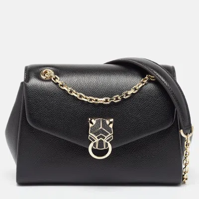 Pre-owned Cartier Black Leather Mini Panthere Chain Bag