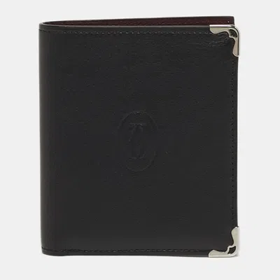 Pre-owned Cartier Black Leather Multiple Bifold Wallet
