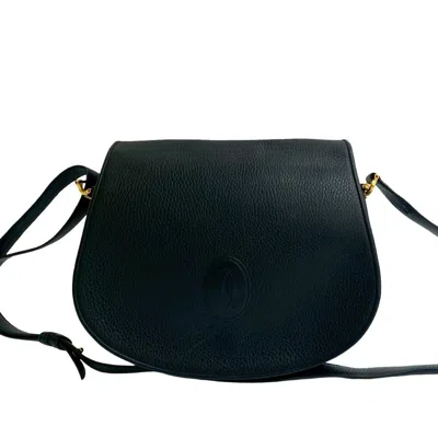Pre-owned Cartier Black Leather Pochette Shoulder Bag ()
