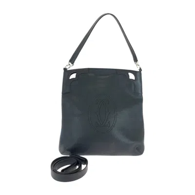 Pre-owned Cartier Black Leather Shoulder Bag ()