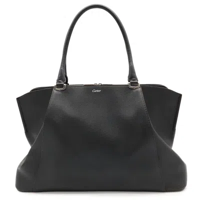 Pre-owned Cartier Black Leather Shoulder Bag Tote Bag ()