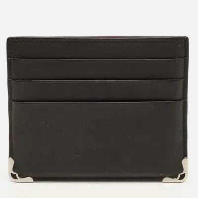 Pre-owned Cartier Black Leather Simple Card Holder