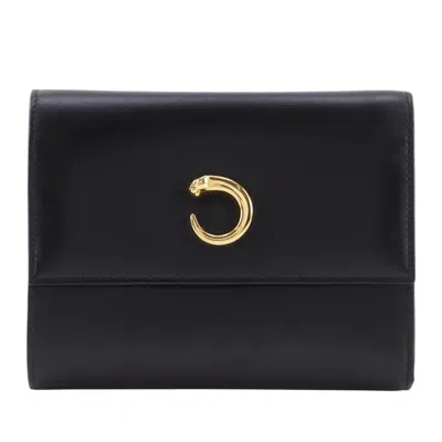 Pre-owned Cartier Black Leather Wallet (bi-fold) ()