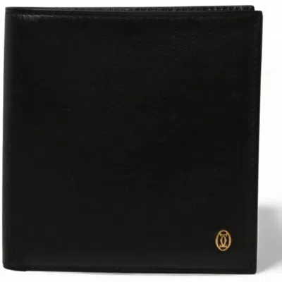 Pre-owned Cartier Black Leather Wallet (bi-fold) ()