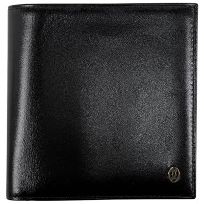 Pre-owned Cartier Black Leather Wallet (bi-fold) ()