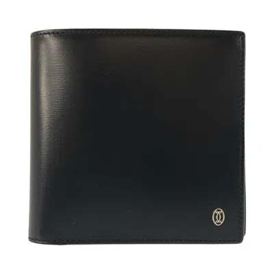 Pre-owned Cartier Black Leather Wallet (bi-fold) ()