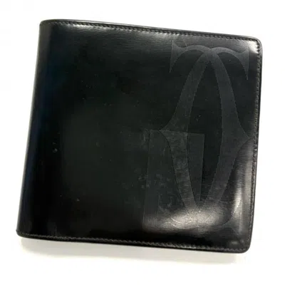 Pre-owned Cartier Black Leather Wallet (bi-fold) ()