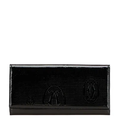 Pre-owned Cartier Black Long Wallet (bi-fold) ()