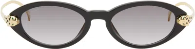 Cartier Black 'panthère De ' Sunglasses In Pattern