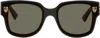 Cartier Black Panthere Wayfarer Acetate Sunglasses In 001 Black