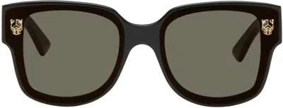 Cartier Black Panthere Wayfarer Acetate Sunglasses In 001 Black