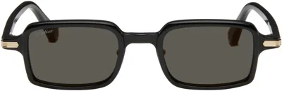 Cartier Black 'première De ' Sunglasses In Black-black-grey