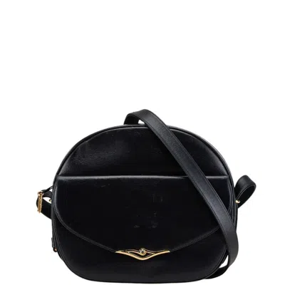 Pre-owned Cartier Black Sapphire Leather Shoulder Bag ()